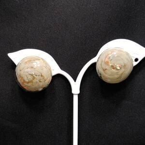 Vintage Italian Murano Venetian Glass Earrings, Aventurine Glitter Glass, 1930s